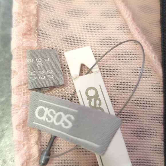 NEW Asos Netted Fit & Flare Dress Pink 4 girly party cocktail barbie sexy - Picture 5 of 7